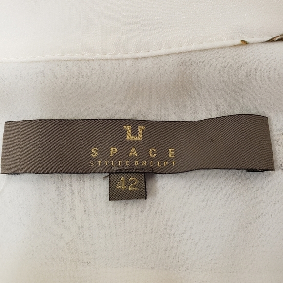 Space Style Concept Womens Silk Bee Print Top Size 6 - Picture 4 of 6